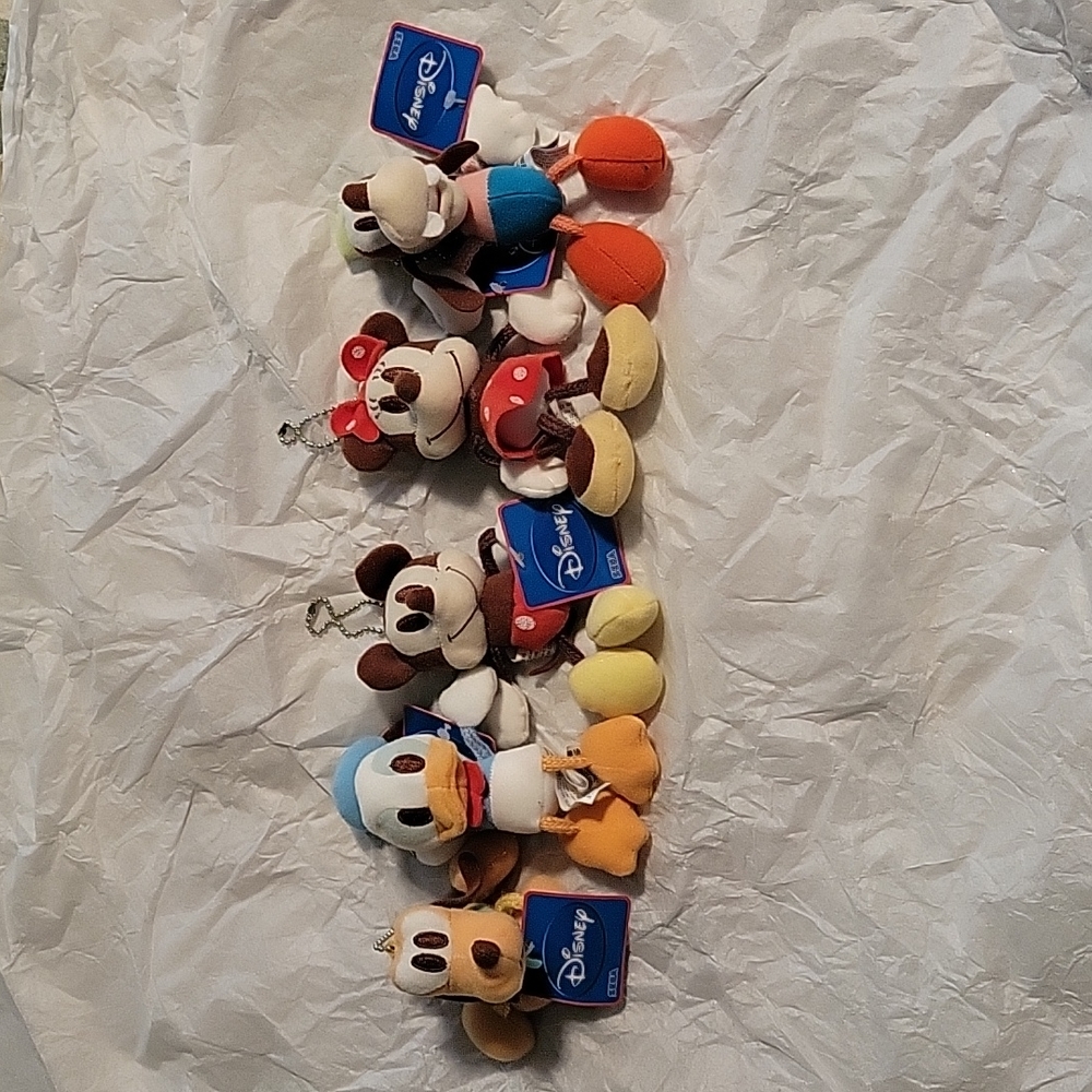 Disney Sega floppy Keychain Complete Set of 5 Characters